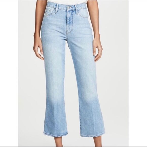 FRAME Jeans Boot Cut Le Sylvie Kick Boot High Waist Light Blue Wash Size 26 - Picture 14 of 14